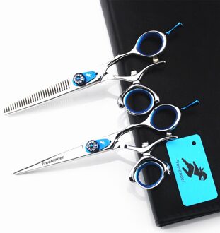 5.5 "6" Vliegende Scharen 440C Swivel Thumb Haar Schaar Roterende Fly Schaar Kappers Swivel Schaar Roterende Duim Shears 5.5 duim reeks