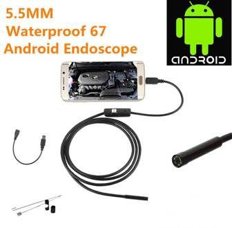 5.5/7mm Waterdichte Mini Android Endoscoop USB Draad Snake Tube Inspectie Borescope Compatibel Android Smartphone PC lens Diameter 5.5mm / Length 1.5m