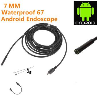 5.5/7mm Waterdichte Mini Android Endoscoop USB Draad Snake Tube Inspectie Borescope Compatibel Android Smartphone PC lens Diameter 7mm / Length 1.5m