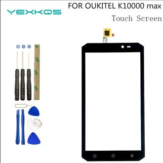 5.5 Inch Oukitel K10000 Max Touch Screen Glas 100% Garantie Originele Glass Panel Screen K10000max K 10000 Max + gereedschap zwart nee Tools