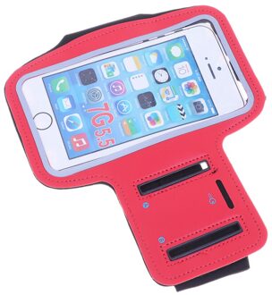 5.5 Inch Universal Arm Band Case Waterbestendig Sport Armband Touch Screen Running Oefening Multifunctionele Telefoon Case (Zilver-G rood