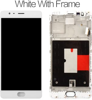 5.5 ''Originele Amoled Display Voor Oneplus 3 T Lcd Touch Screen Met Frame Voor Oneplus 3 T 3 T A3000 Display Vervanging wit met kader
