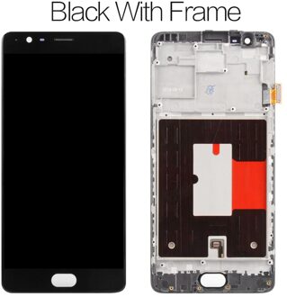 5.5 ''Originele Amoled Display Voor Oneplus 3 T Lcd Touch Screen Met Frame Voor Oneplus 3 T 3 T A3000 Display Vervanging zwart met kader