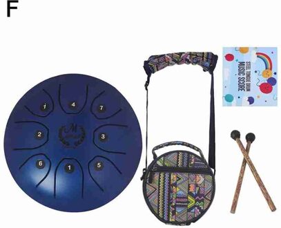 5,5 Zoll C Sleutel Tong Drum Mini 8-Tone Staal Hand Pan Drum Percussie Instrument Met Drum Stick Carry tas blauw