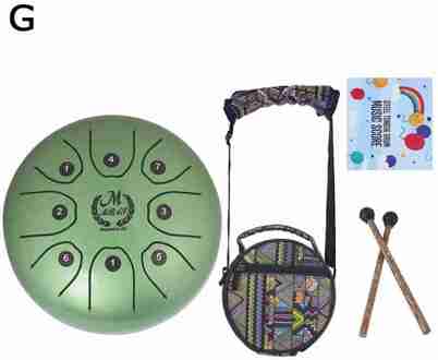 5,5 Zoll C Sleutel Tong Drum Mini 8-Tone Staal Hand Pan Drum Percussie Instrument Met Drum Stick Carry tas groen