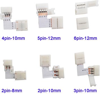 5~500set L Shape 2pin 3pin 4pin 5pin 6pin LED Connector For connecting corner right angle 5050 RGB RGBW 3528 ws2812 LED Strip