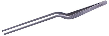 5.51Inch Mini Professionele Chef Plating Tweezer Tang Serveren Presentatie Rvs Offset Chef Keuken Tool 14Cm