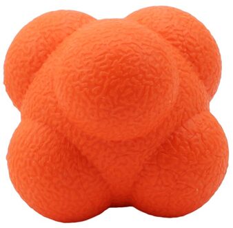 5.5Cm Zeshoekige Reactie Bal Siliconen Agility Coördinatie Reflex Oefening Sport Fitness Training Bal Pingpong Trainer Oranje