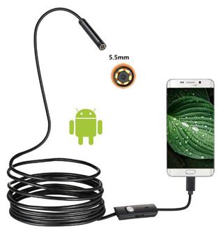 5.5Mm 7Mm Endoscoop Camera 1M/1.5M/2M/3.5M/5M flexibele IP67 Waterdichte Inspectie Borescope Camera Voor Android 6 Leds Verstelbare 2m / 5.5mm