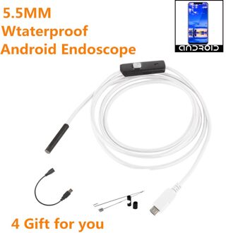 5.5Mm Endoscoop Waterdichte Borescope Inspectie Camera 6LED Voor Andorid Telefoon Webcam Kabel