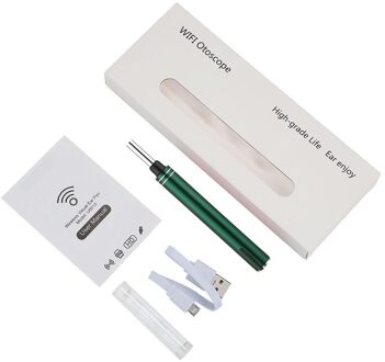 5.5Mm Ultra-Dunne Wifi Oor Otoscoop Led Camera Oor Kaars Wax Cleaner Borescope Lichtgevende Tanden Orale Inspectie 3.0-5.0MP Kids Pet groen