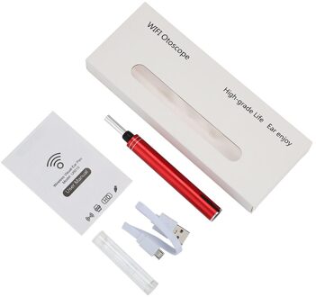 5.5Mm Ultra-Dunne Wifi Oor Otoscoop Led Camera Oor Kaars Wax Cleaner Borescope Lichtgevende Tanden Orale Inspectie 3.0-5.0MP Kids Pet Rood
