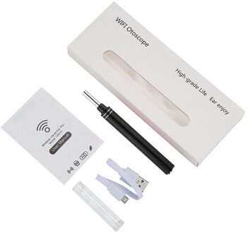 5.5Mm Ultra-Dunne Wifi Oor Otoscoop Led Camera Oor Kaars Wax Cleaner Borescope Lichtgevende Tanden Orale Inspectie 3.0-5.0MP Kids Pet zwart