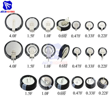 5.5V Capacitance 0.1F 0.22F 0.33F 0.47F 0.68F 1F 1.5F 4F Super Farad Capacitor H-Type V-Type C-Type Button Super Capacitor