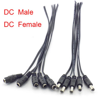 5.5x2.1mm DC male or female 1/5/10 pcs Black wire adpter 12V plug cable connector led light strip power plug connectors