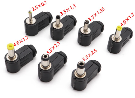 5.5x2.5 5.5x2.1 4.8x1.7 4.0x1.7 3.5x1.35 3.5x1.1 2.5x0.7 mm Male DC Power Plug Connector Angle 90 degree L Shaped plastic Plugs