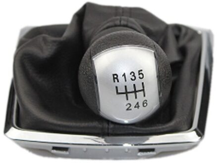 5 6 Speed Mt Auto Shift Pookknop Hendel Gaitor Shifter Boot Cover Voor Ford Focus 2 MK2 2005 2006 2007 6 speed zilver reeks