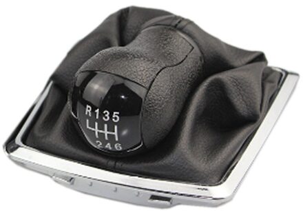 5 6 Speed Mt Auto Shift Pookknop Hendel Gaitor Shifter Boot Cover Voor Ford Focus 2 MK2 2005 2006 2007 6 speed zwart reeks
