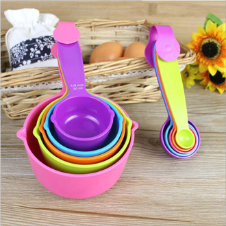 5/6pcs/set Kitchen Baking Tools Plastic Measuring Spoon Measuring Cup Combination Flour Baking Material Measuring Spoon Set