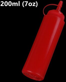 5/7/8/12Oz Saus Azijn Olie Ketchup Jus Cruet Keuken Accessoires Juskom Plastic Kruiderij dispenser Squeeze Fles 200ml-rood