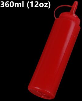 5/7/8/12Oz Saus Azijn Olie Ketchup Jus Cruet Keuken Accessoires Juskom Plastic Kruiderij dispenser Squeeze Fles 360ml-rood