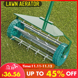 5.7 inch Heavy Duty Rolling Grass Lawn Garden Aerator Roller Yard Grass Cultivator Scarification Push Spike Aerator Rolling Lawn