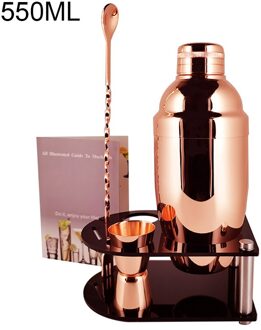 5-7 Stuks/set Cocktail Shaker Stopper Lepel Clip Muddler Lepel Zeef Jigger Bar Gereedschap Met Wijnrek Cocktail Recept 5P RG 550ML Stand