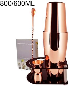 5-7 Stuks/set Cocktail Shaker Stopper Lepel Clip Muddler Lepel Zeef Jigger Bar Gereedschap Met Wijnrek Cocktail Recept 5P RG 800600ML Stand