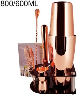 5-7 Stuks/set Cocktail Shaker Stopper Lepel Clip Muddler Lepel Zeef Jigger Bar Gereedschap Met Wijnrek Cocktail Recept 7P RG 800600ML Stand