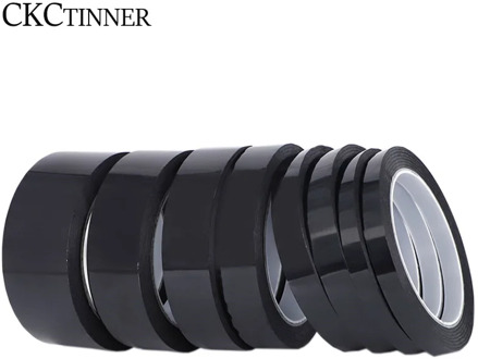 5/8/10/12/15/18/20/25mm x 50M Black High Temperature Resistant Kapton Tape Polyimide For Electric Task/grills/powder coating