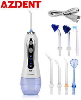 5/8 Nozzles Portable Oral Irrigator Cordless Water Dental Flosser USB Rechargeable Water Mouth Cleaner Floss Toothbrush 300ml