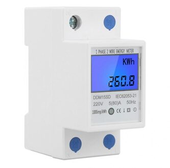 5-80A DDM15SD LCD Backlight Digitale Display Eenfase Elektronische Energie KWh Meter Digital Energy Meter