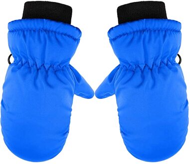 5-8T 1 Pairs Kinderen Handschoenen Baby Jongens Meisjes Ski Handschoenen Waterdichte Warme Sneeuw Wanten Winddicht Handschoenen Gants hiver Pour Enfants Blauw