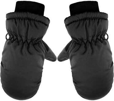 5-8T 1 Pairs Kinderen Handschoenen Baby Jongens Meisjes Ski Handschoenen Waterdichte Warme Sneeuw Wanten Winddicht Handschoenen Gants hiver Pour Enfants zwart