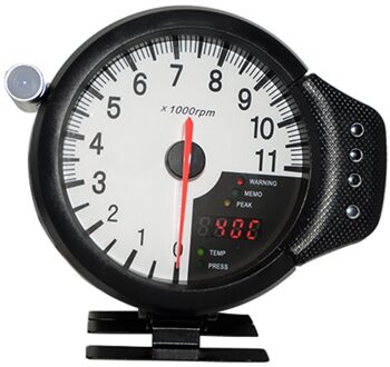 5 "Auto Gauge Toerenteller EL-3-in-1 Meter (Zwart Of Wit) wit FACE