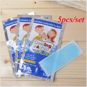 5 Bags Cooling Patches Baby Fever Down Plaster Migraine Headache Pad Lower Temperature Ice Gel Polymer Hydrogel
