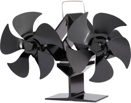 5 Blade Black Haard Ventilator Warmte Aangedreven Kachel Fan Log Hout Brander Eco Fan Rustig Thuis Haard Ventilator Efficiënte Warmte distributie