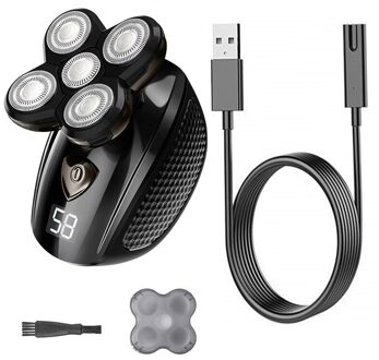 5-Blade Lcd Display Nat Droog Baard Facial Body Elektrische Scheerapparaat Mannen Haar Scheerapparaat Kaal Scheren Machine Waterdicht kit enkel en alleen machine