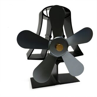 5 Blade Warmte Aangedreven Houtkachel Eco Fan Temperatuurmeter-Ultrastille Haard Ventilator Warmte Distributie grijs