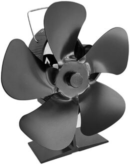 5 Blades Warmte Aangedreven Kachel Fan Log Hout Brander Ecofan Rustig Thuis Haard Fan Mar-12 zwart