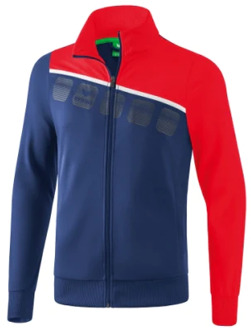 5-C Polyesterjack Kinderen - New Navy / Rood / Wit | Maat: 128