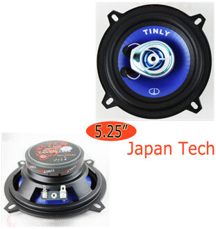 5 "Car Audio Speakers Hifi 4ohm Blauw Injectie Kegel 5.25 Inch Auto Speaker Coaxiale Refires Full-Range Tweeter luidspreker Luider