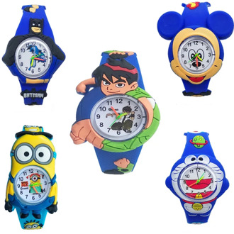 5 Cartoon Style Boys Children Watches Batman Mickey Soft Strap Quartz Kids Watch Birthday Gift Clock Use for Baby 2-8 Years Old