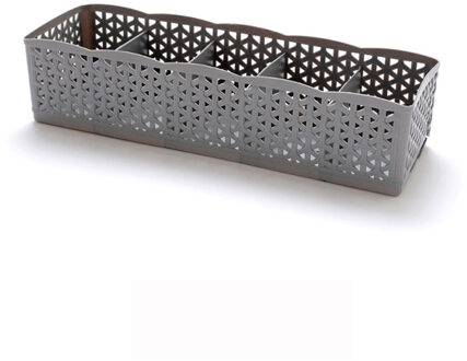 5 Cellen Plastic Organizer Opbergdoos Stropdas Bra Sokken Drawer Cosmetische Divider Divider Look Netjes Schoon Organizador De Maquillaje Grijs
