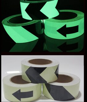 5 Cm * 1M Lichtgevende Tape Met Pijlen Zelfklevende Fluorescent Glow In The Dark Veiligheidswaarschuwing Tape waterdichte Strip Sticker