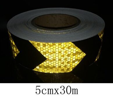 5 Cm X 30 M Reflecterende Tape Fiets Stickers Plakband Voor Fiets Veiligheid Fiets Stickers Fiets Accessoires zwart geel