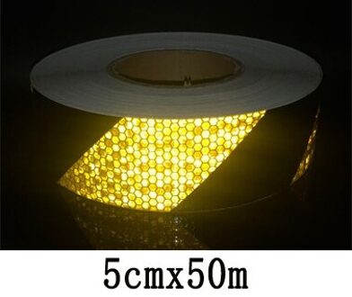 5 Cm X 50 M/Roll Veiligheid Mark Reflecterende Tape Stickers Auto-Styling Zelfklevend Waarschuwing Tape Automobiles reflecterende Materiaal zwart geel