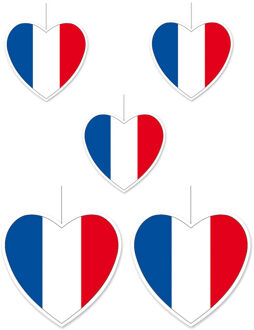 5-delige hou van Frankrijk versiering set hartjes van 14 cm en 28 cm
