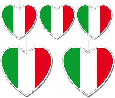 5-delige hou van Italie versiering set hartjes van 14 cm en 28 cm