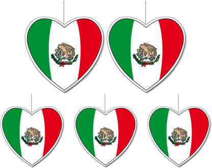 5-delige hou van Mexico versiering set hartjes van 14 cm en 28 cm